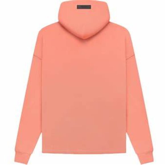 Fear of God Essentials Hoodie in Coral—a standout, soft-pink hue unisex oversize - Picture 2 of 5